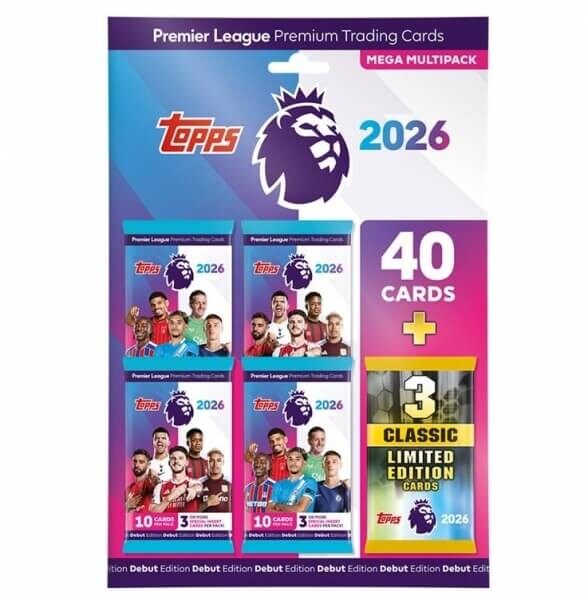 2025-2026 Topps Premier League Mega Multipack - fotbalové karty