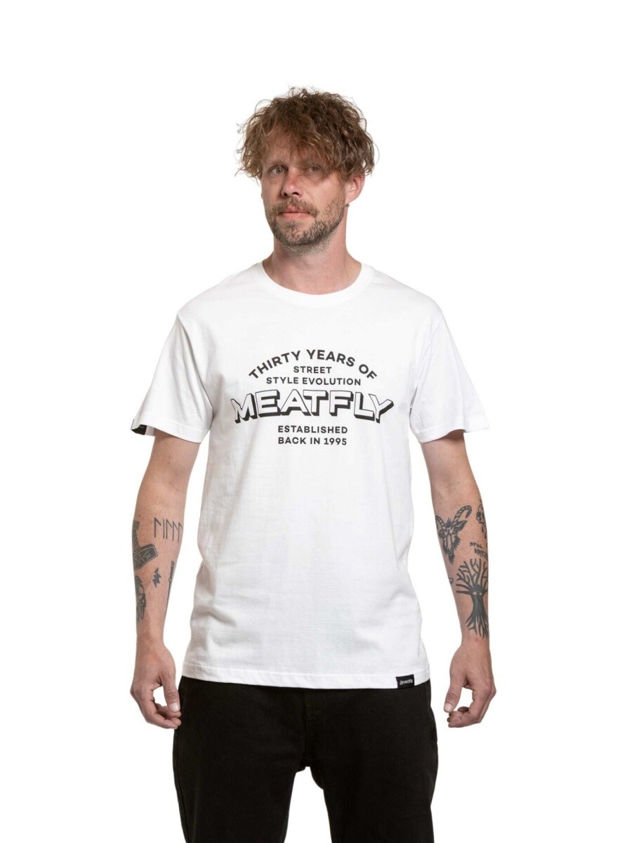Pánské tričko meatfly yvans bílá/černá l