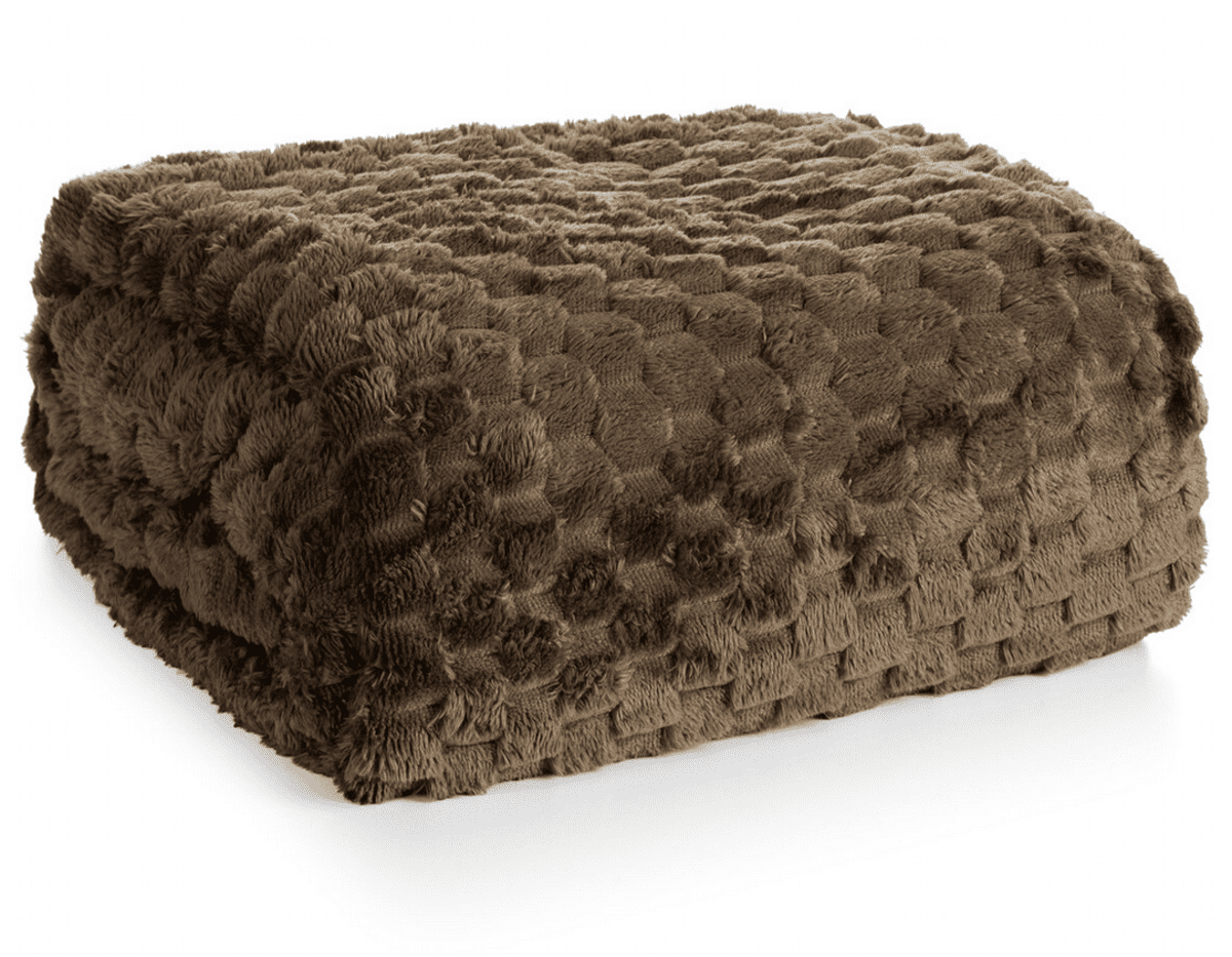 Přehoz na sedačku - pohovku FLANELA hnědá 170x210 cm, 200x220 cm Mybesthome Rozměr: 170x210 cm