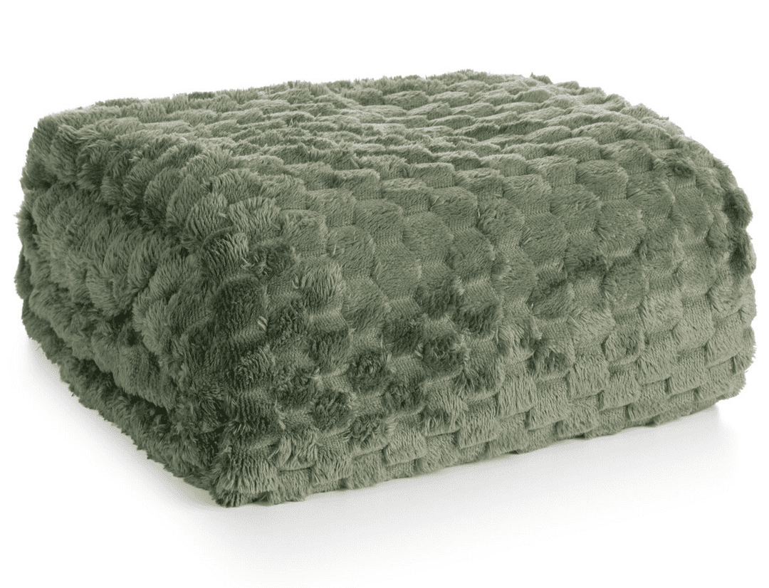 Přehoz na sedačku - pohovku FLANELA olivová 170x210 cm, 200x220 cm Mybesthome Rozměr: 170x210 cm