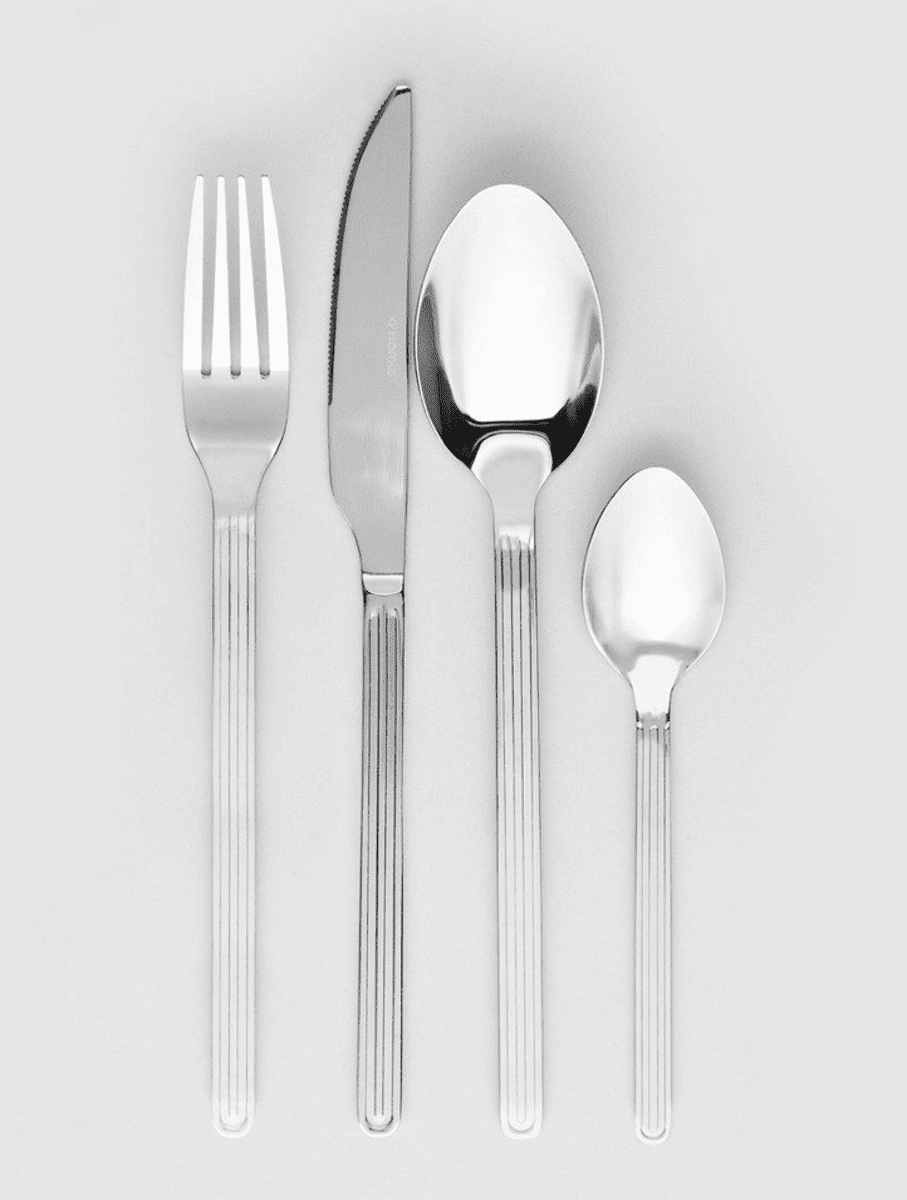 Sada příborů | ROOTS | stříbrné pruhované | 16 kusů | 723360