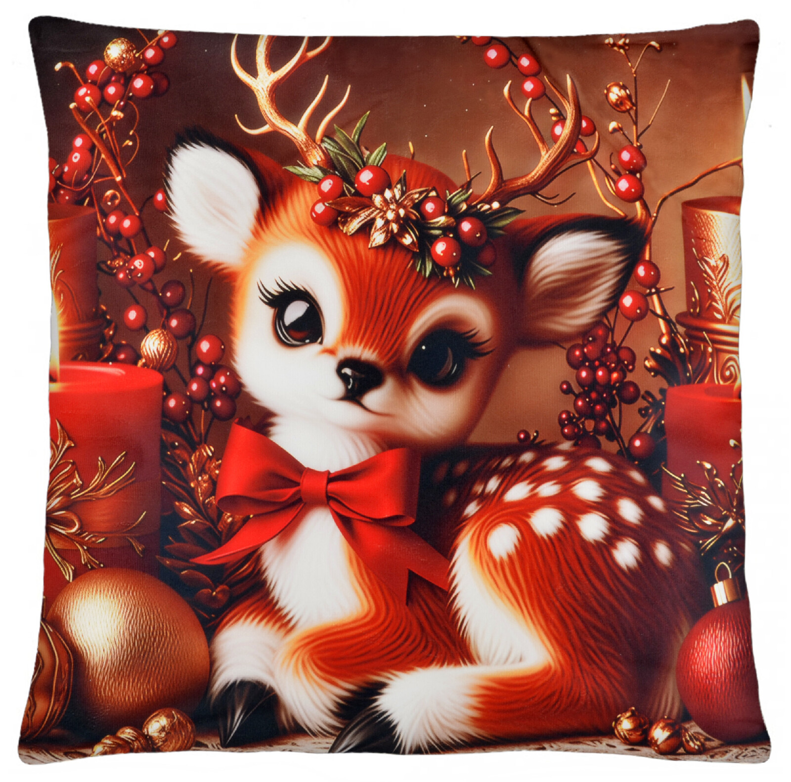 Vánoční polštář CHRISTMAS DEER motiv I. 40x40 cm Mybesthome Varianta: Povlak na polštář, 40x40 cm