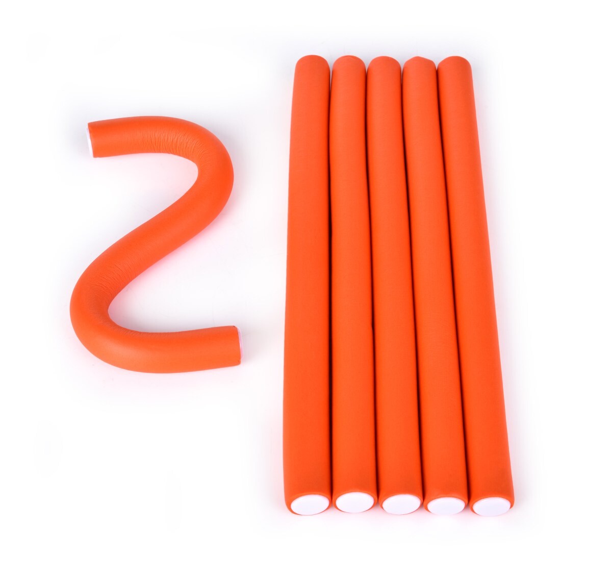 BEAUTY | 6 ks ohebné natáčky na vlasy PAPILOTY | průměr 15 mm | oranžové