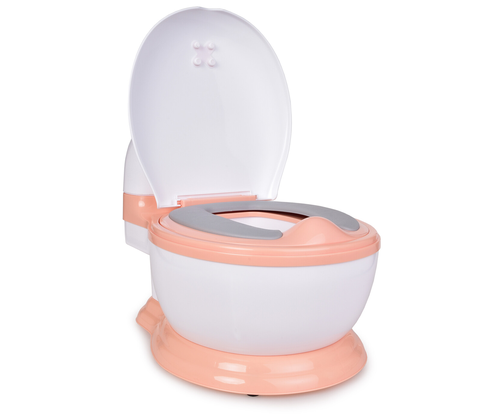 BABY WC | dětský nočník ve tvaru záchodu | s víkem, vyjímatelnou nádobou a kartáčkem | meruňkový