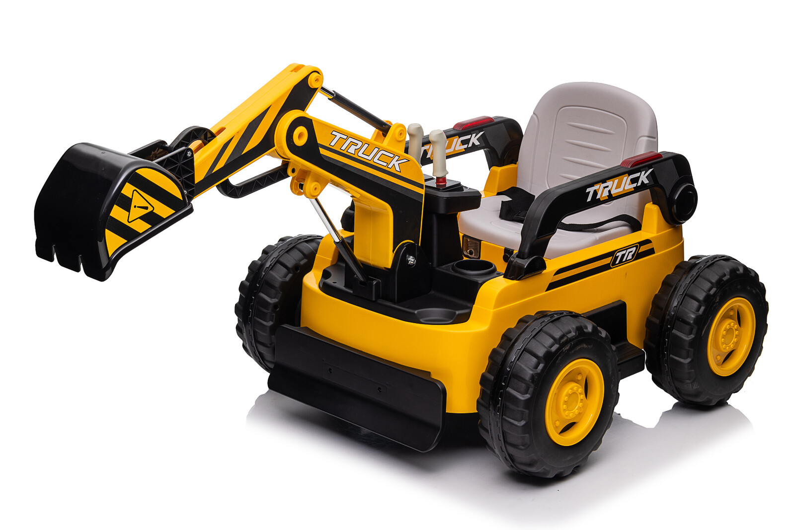 Mamido Mamido Dětský elektrický bagr CAR-26B žlutý | 4x4 | RC 2.4Ghz | EKO kůže | 12V10Ah