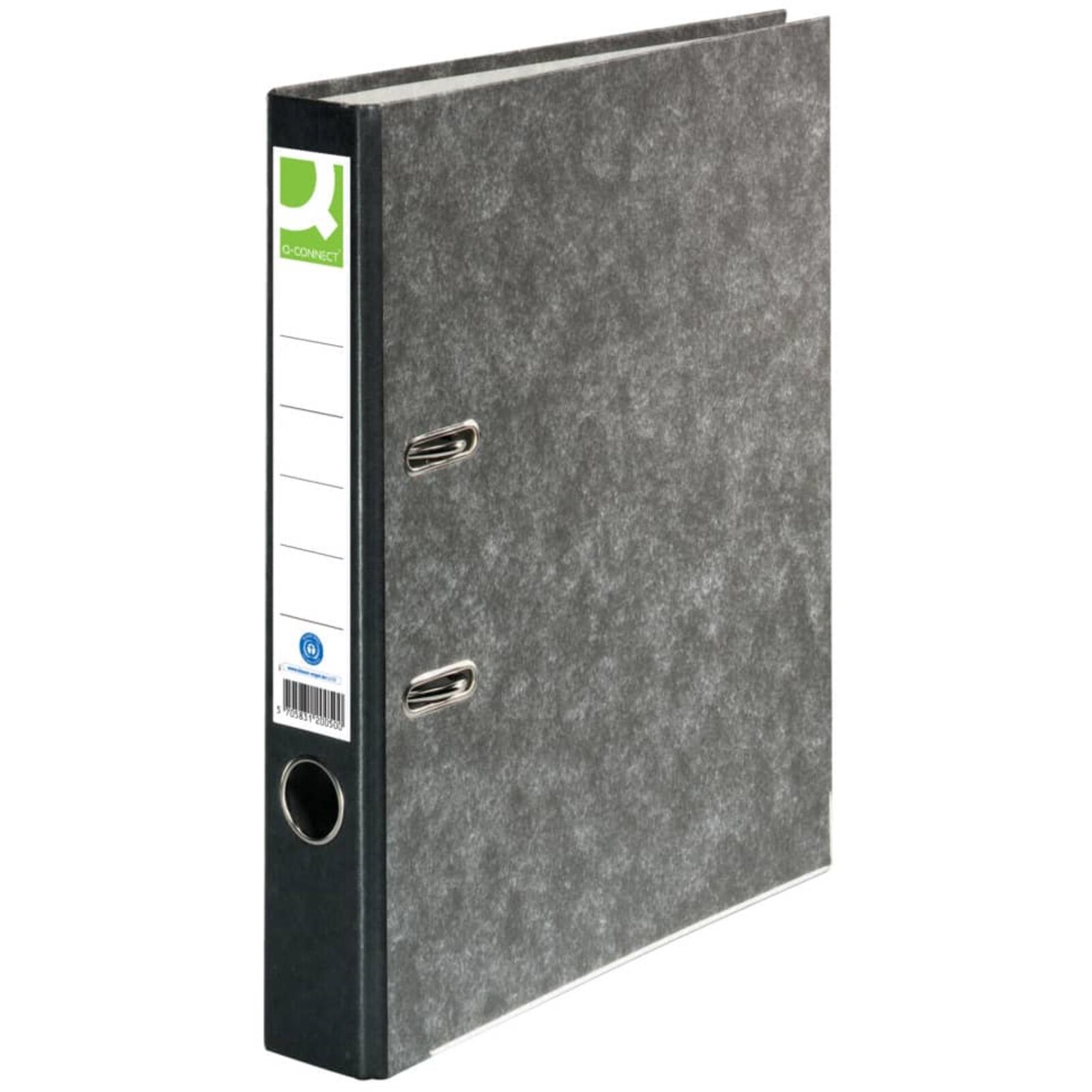 Pákový pořadač Q-Connect - A4, kartonový, 5 cm, mramor, černý hřbet, 1 ks