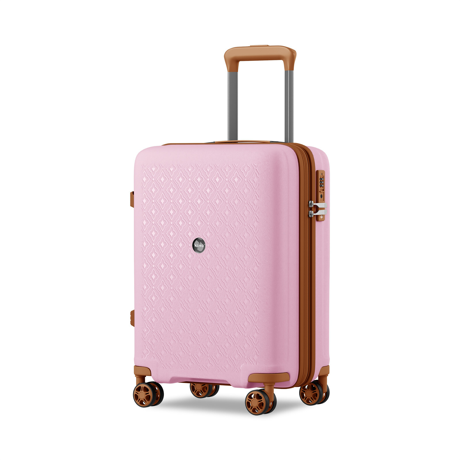 Cestovní kabinový kufr z polypropylenu Kono 41 L - růžovo-hnědý