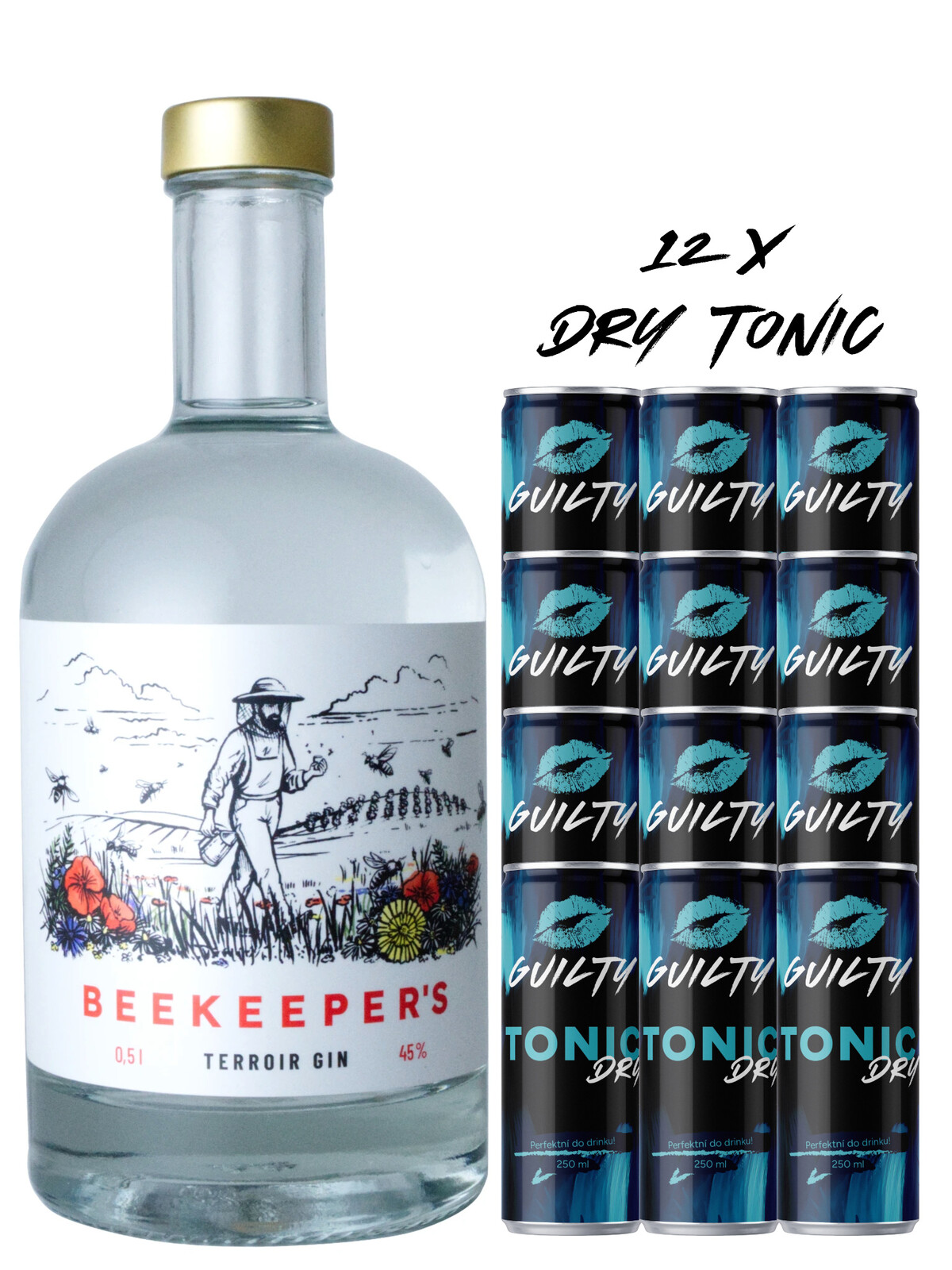 Beekeeper's gin + 12x GUILTY Tonic DRY