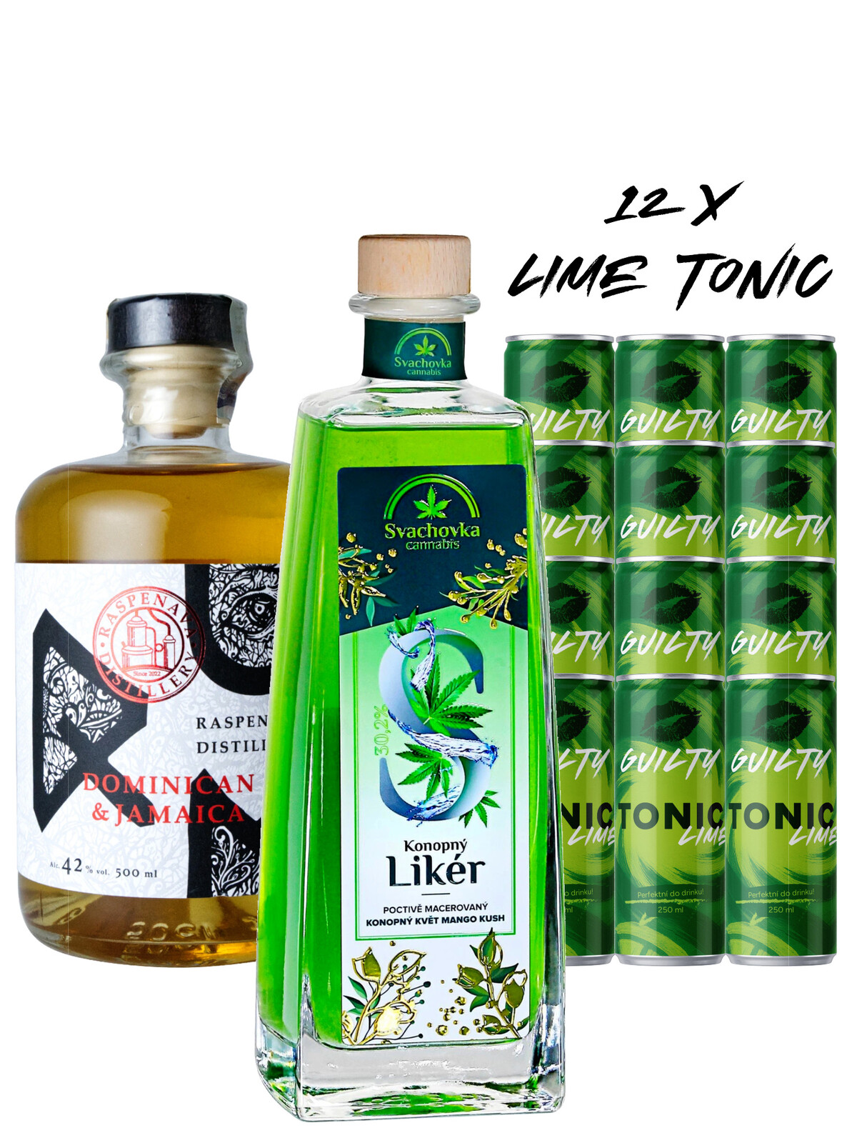 Lihovarek.cz  Kushito sada (Rum + Konopný likér + 12x GUILTY Tonic LIME)