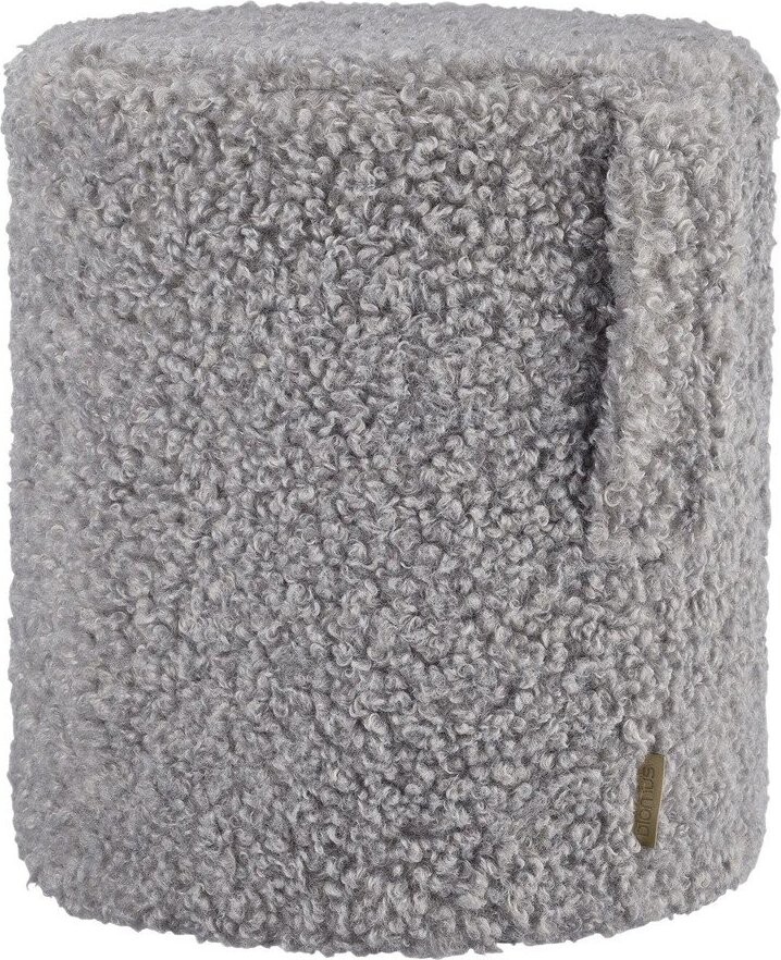 Šedý taburet z textilie bouclé Teddy – Blomus