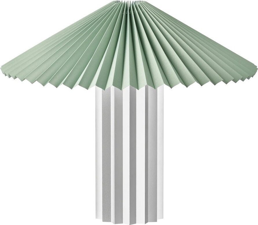 Stmívatelná stolní lampa ve stříbrné barvě/šalvějově zelená s textilním stínidlem (výška 36 cm) Taite – Blomus