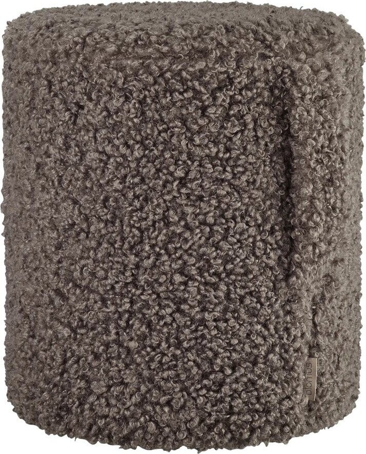 Tmavě hnědý taburet z textilie bouclé Teddy – Blomus