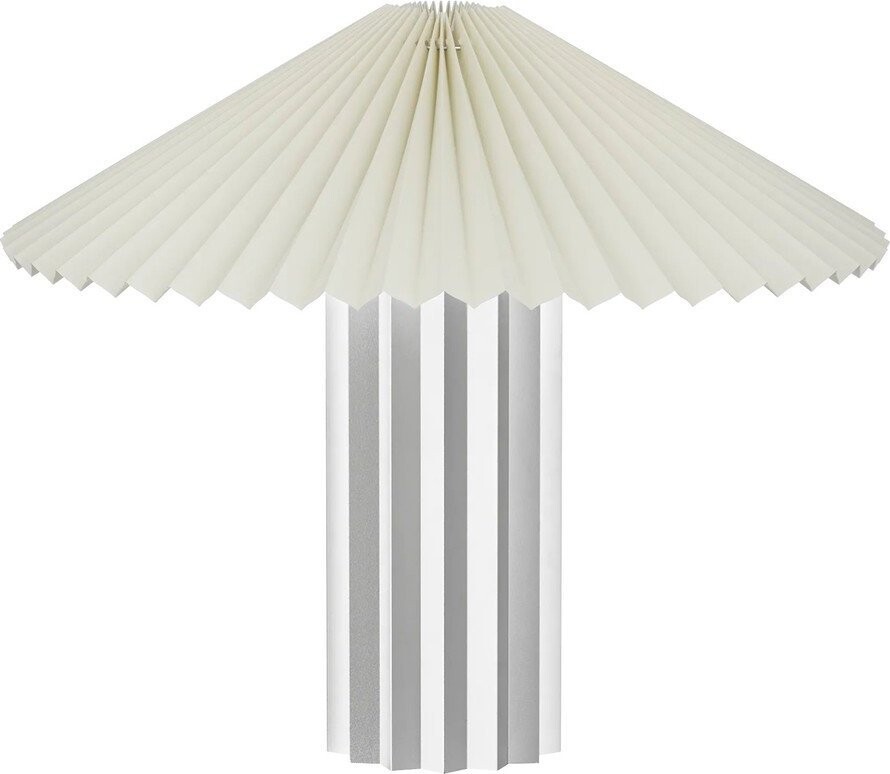 Bílá/ve stříbrné barvě stmívatelná stolní lampa s textilním stínidlem (výška 36 cm) Taite – Blomus