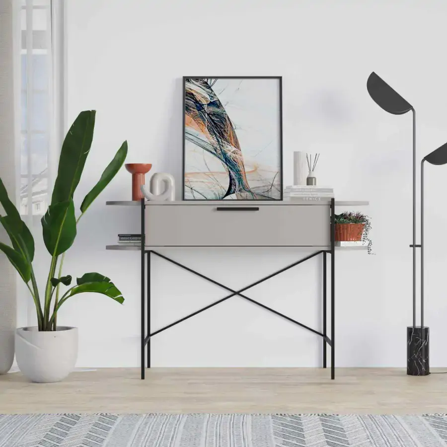 Casarredo Konzolový stolek LUNA - moka / bílá