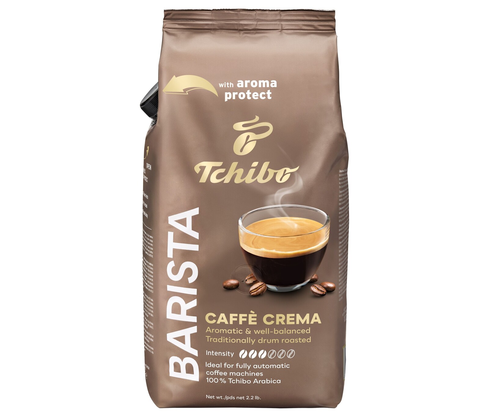 Tchibo - Barista Caffè Crema – 1x 1 kg zrnkové kávy - Intenzita: 3/6