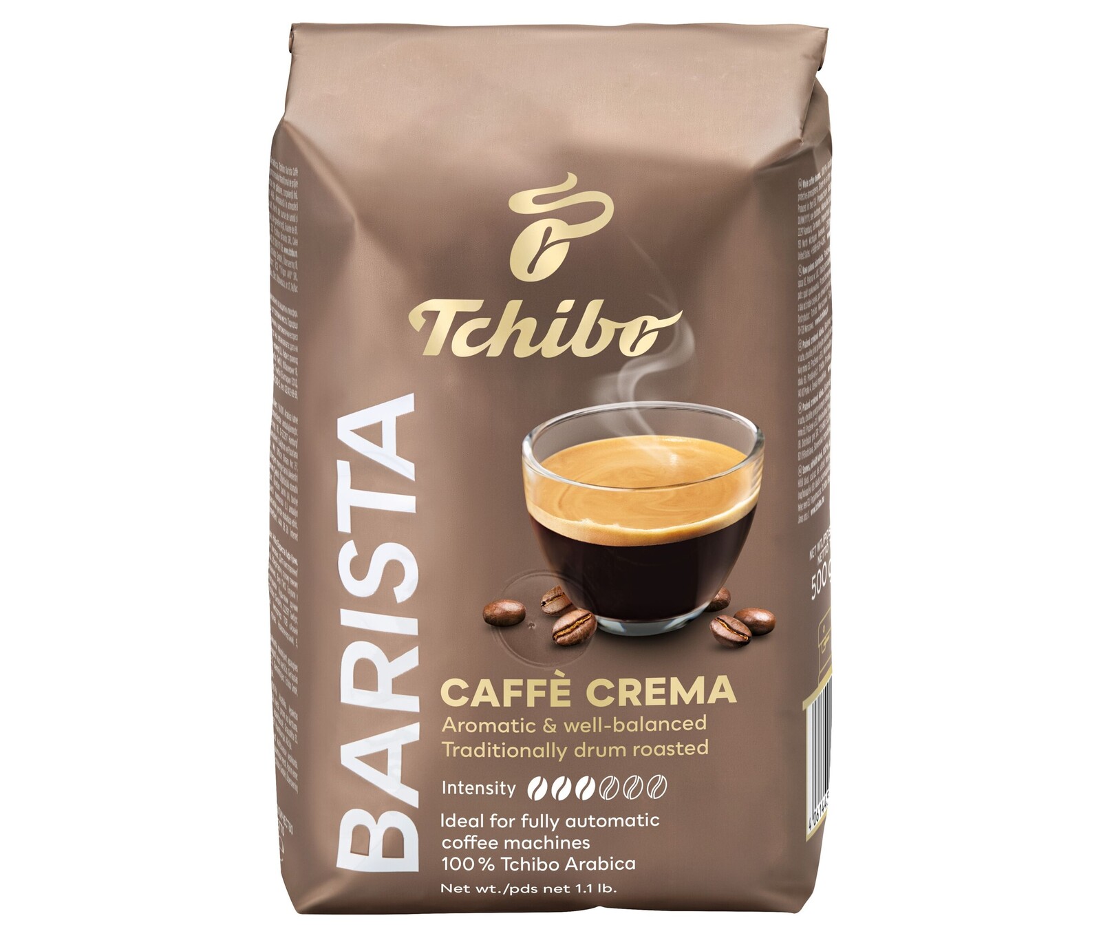 Tchibo - Barista Caffè Crema – 1x 500 g zrnkové kávy - Intenzita: 3/6