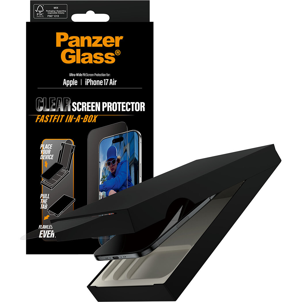 Tvrzené sklo PanzerGlass pro iPhone Air, přizpůsobené, silné, ochranné