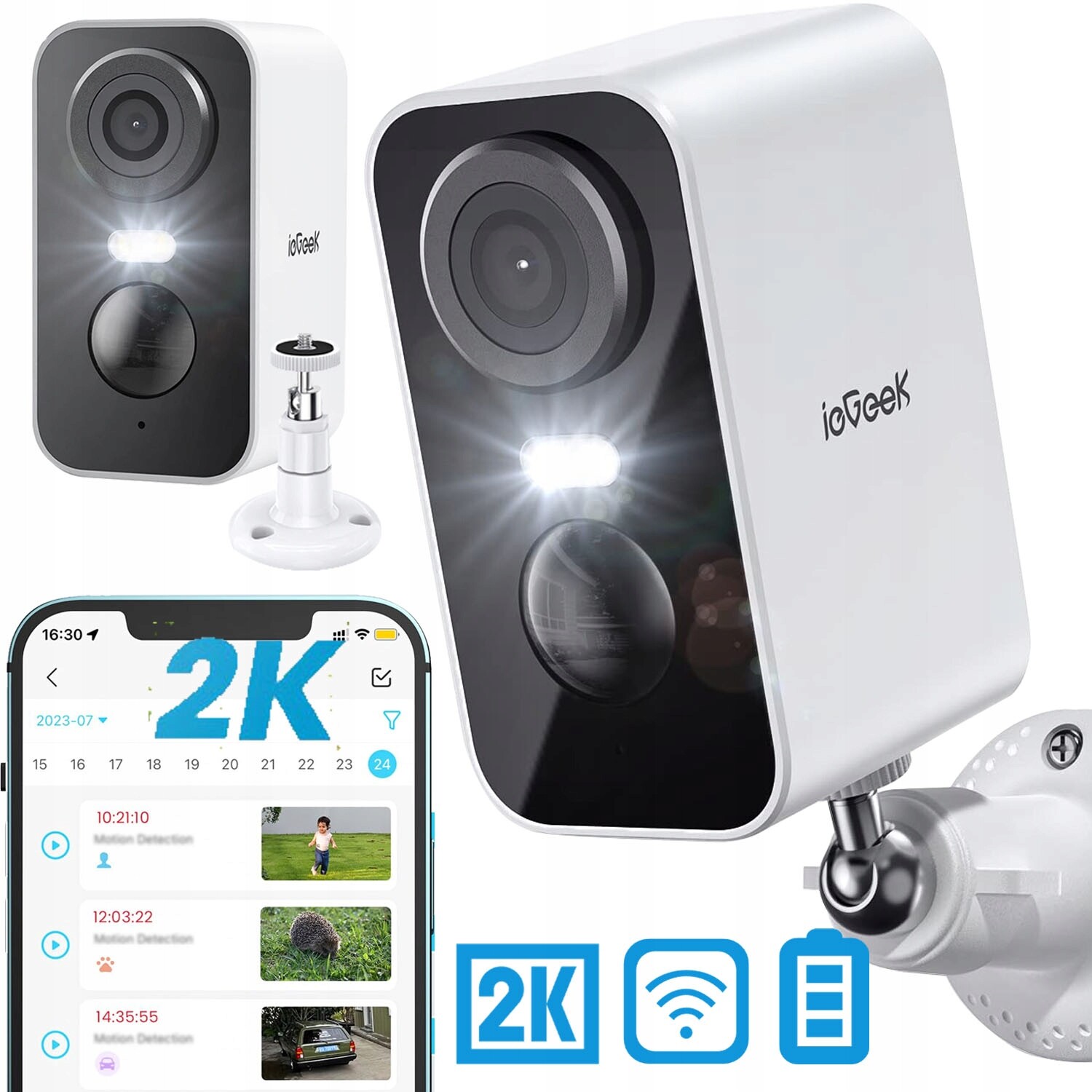 Ip Smart Wifi Kamera 2V1 Venkovní/vnitřní 2K Full Hd Pro Monitorování