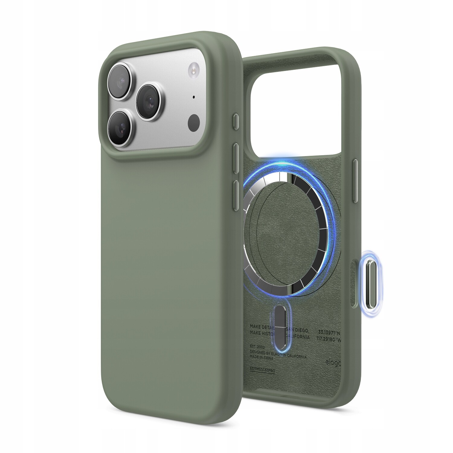 Silikonové Pouzdro s MagSafe Elago pro iPhone 17 Pro Khaki Green