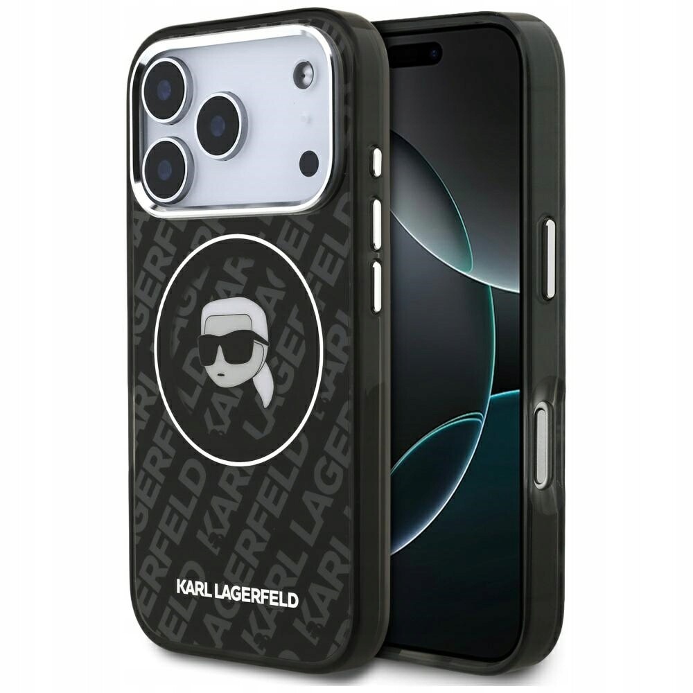 Pouzdro Karl Lagerfeld IML Karl Head Logo MagSafe pro iPhone 17 Pro, černé