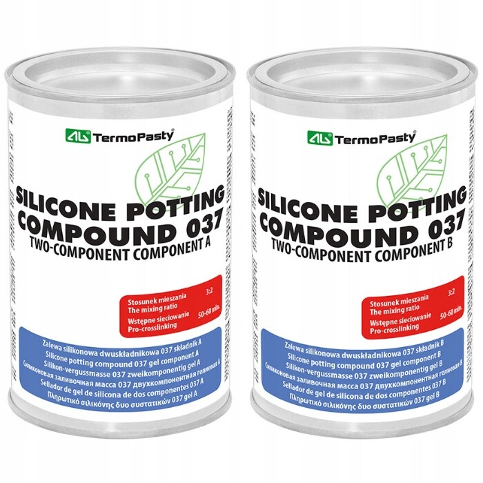 Silikonová zálivka 037 100 g, 1 kg, dvousložková pro hermetizaci systémů