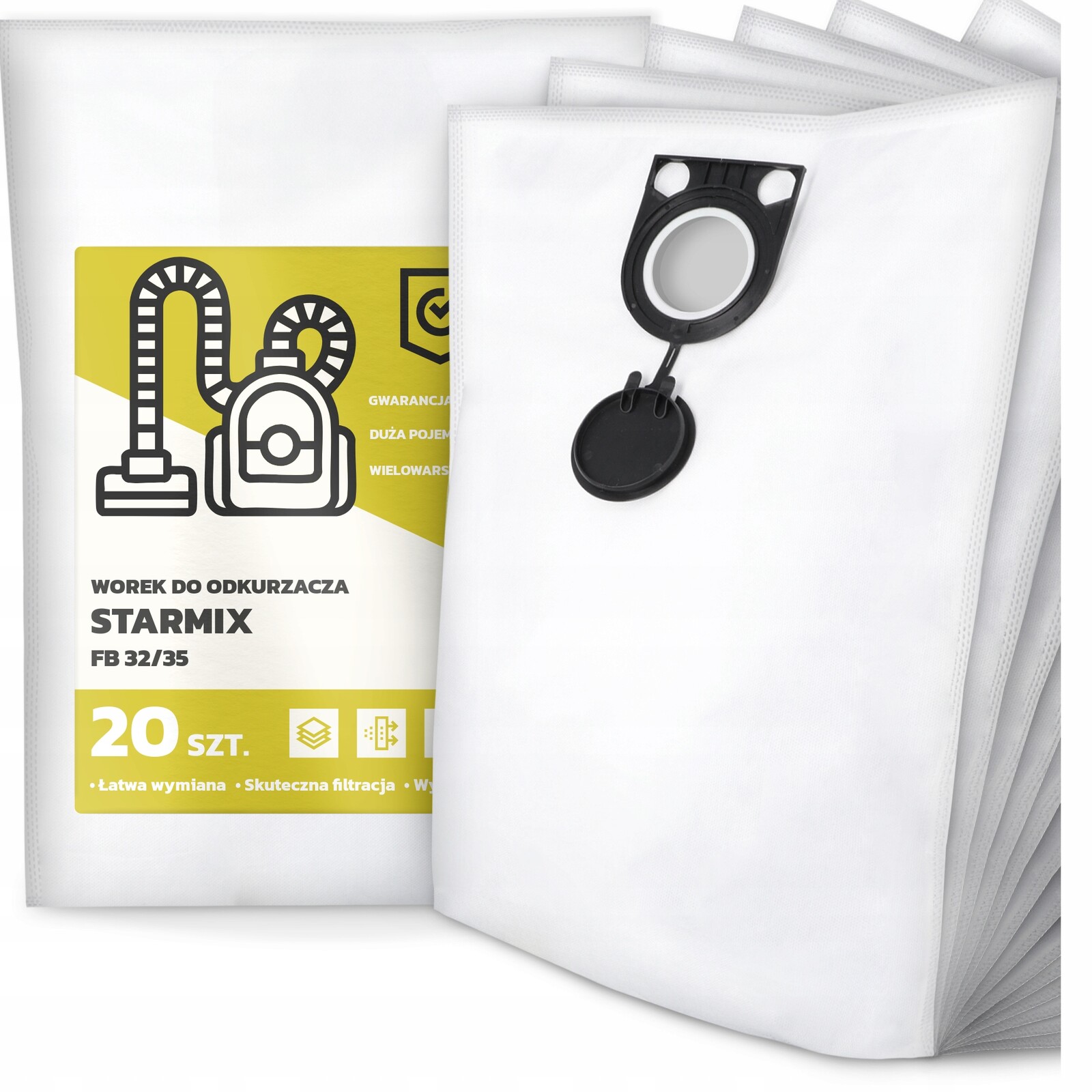20x Sáček Do Vysavače Starmix Fb 32/35 Syntetický Prostorný Silný Sáček G9