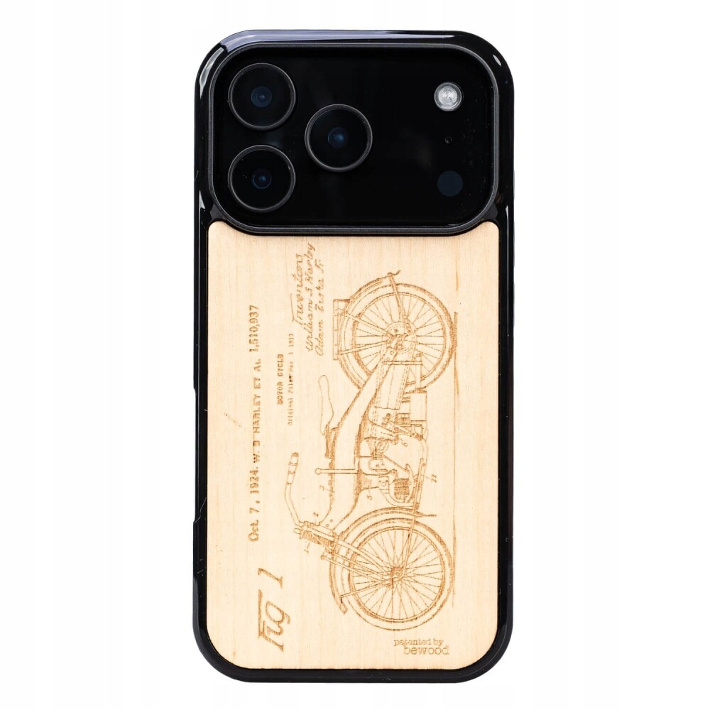 Dřevěné Pouzdro Bewood pro iPhone 17 Pro Harley Patent Aniegre
