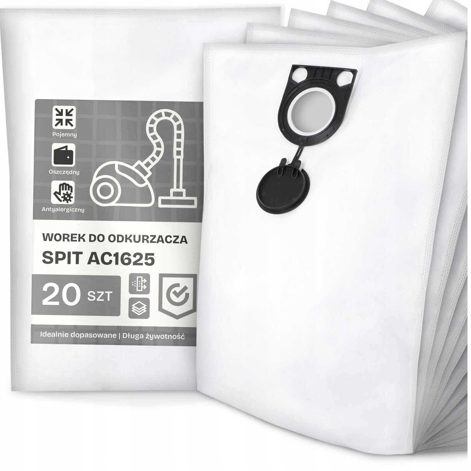 20 x Sáček Do Vysavače Spit AC1625 Syntetický Objemný Silný Objemný G9