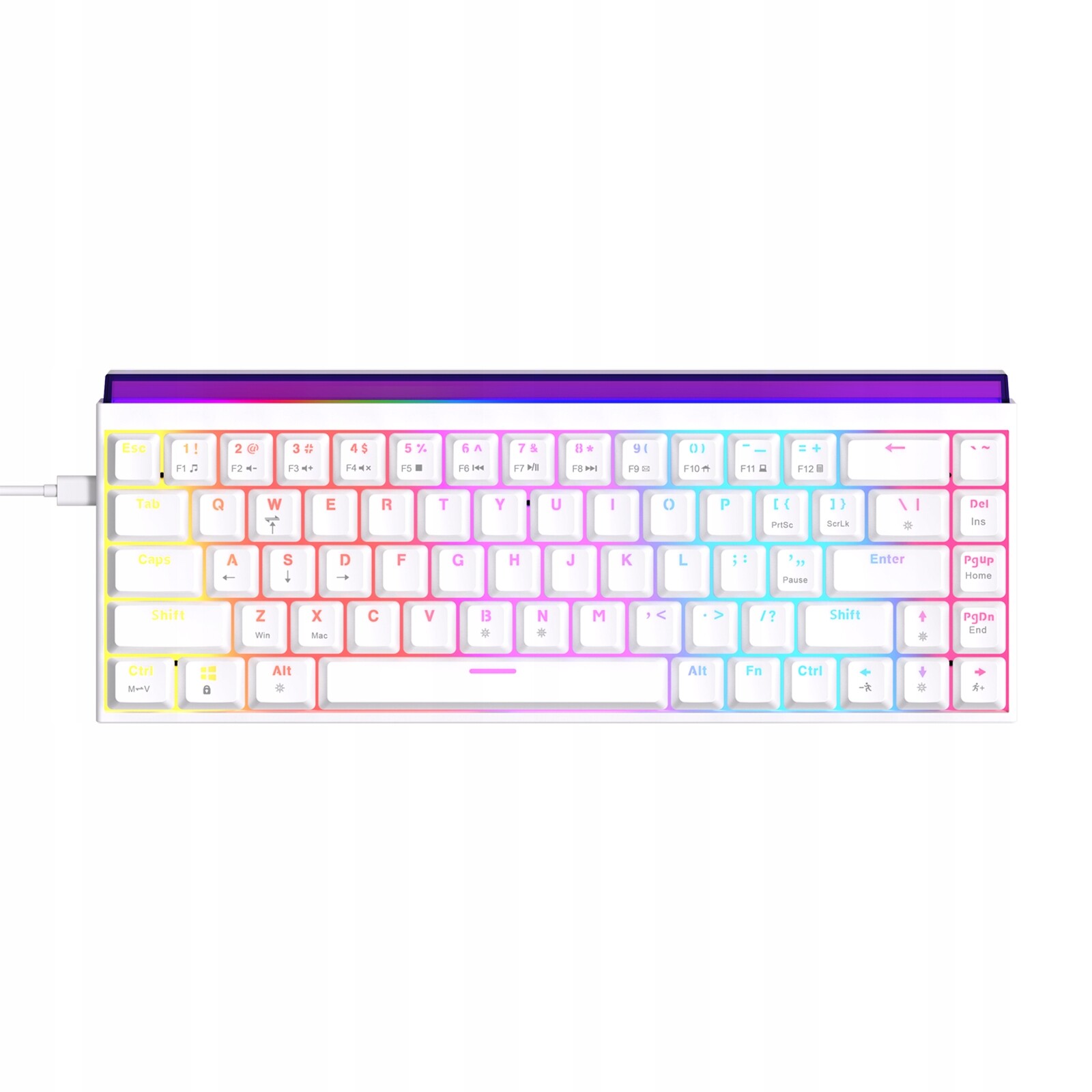 NK68 Kabelová mechanická klávesnice s červeným spínačem, kancelářská herní klávesnice Rgb, Diy