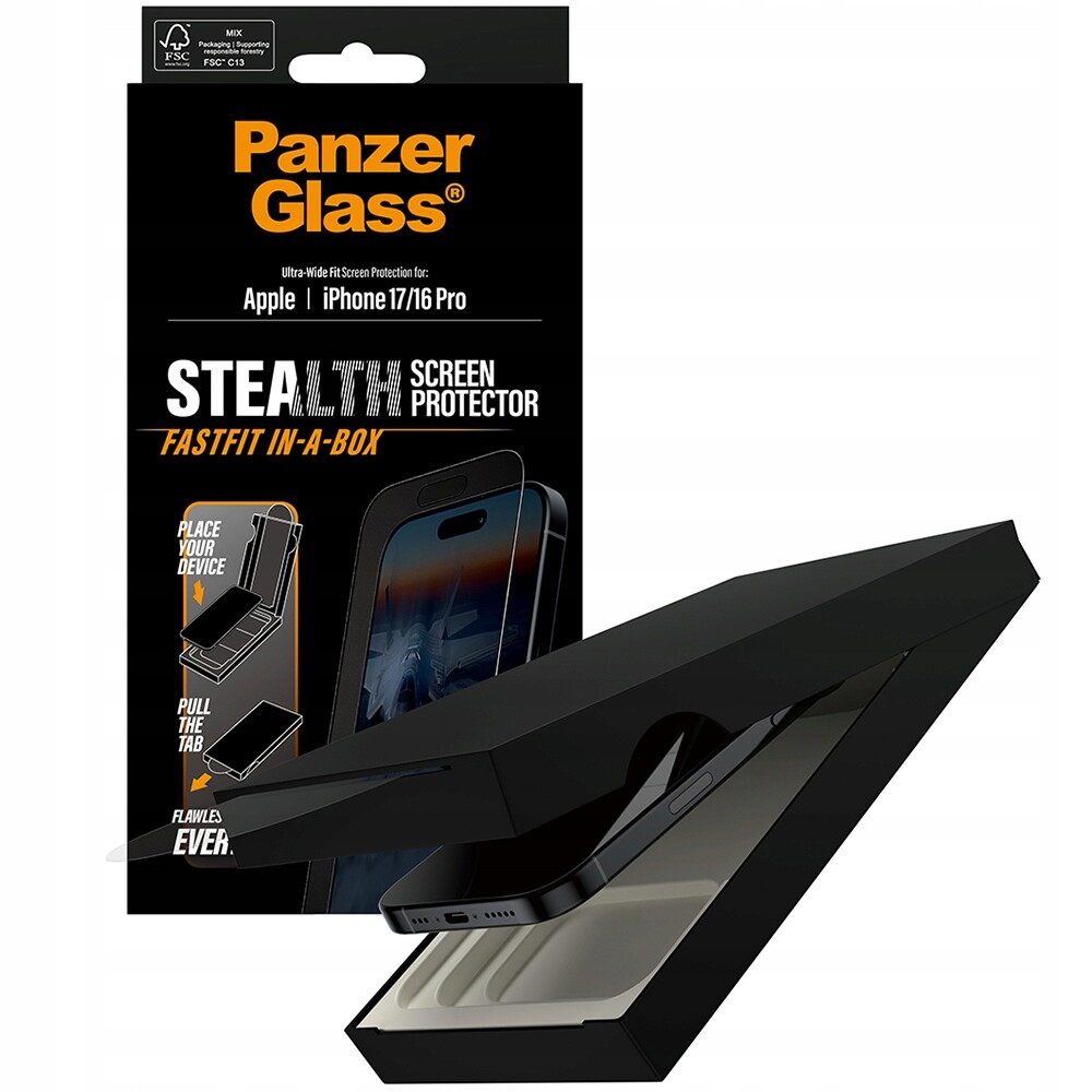 Tvrzené sklo PanzerGlass pro iPhone 16 Pro/ 17, rychlé, 9H, odolné