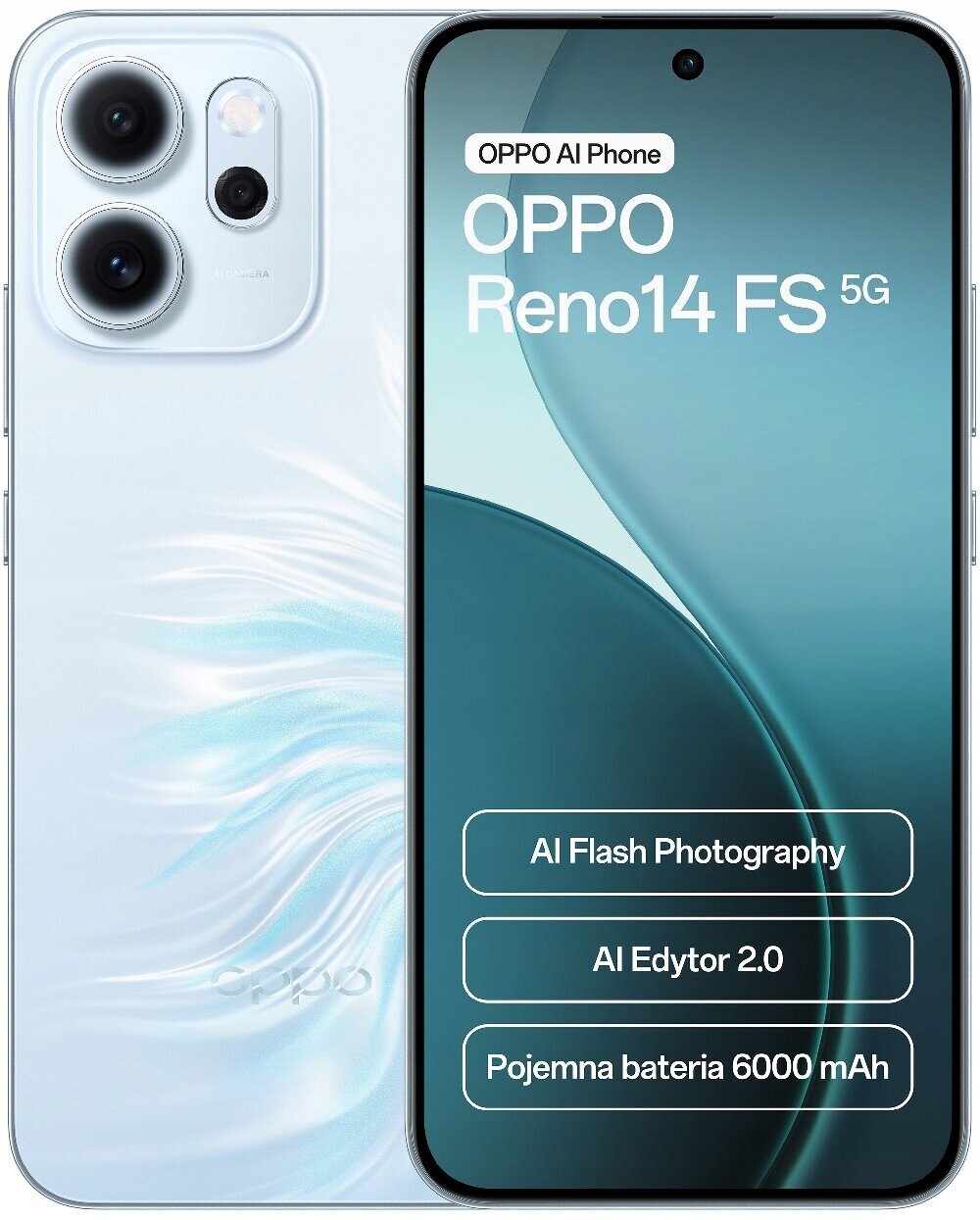 Smartphone Oppo Reno 14 Fs 5G 12/512GB Nfc Dual Sim Ai Modrý Opal Blue