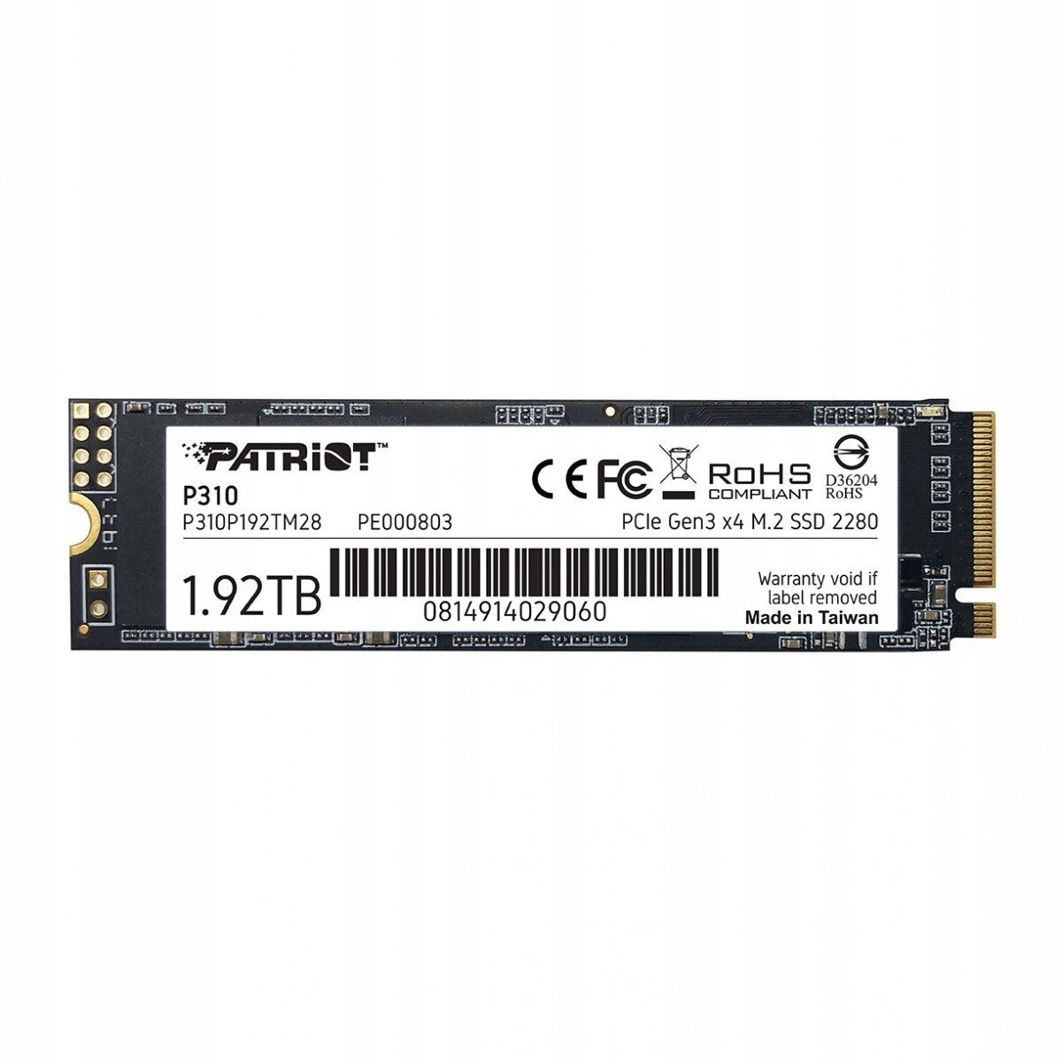 Patriot P310 1,92TB Ssd Interní M.2 PCIe Gen3 x4 NVMe 1.3 2280