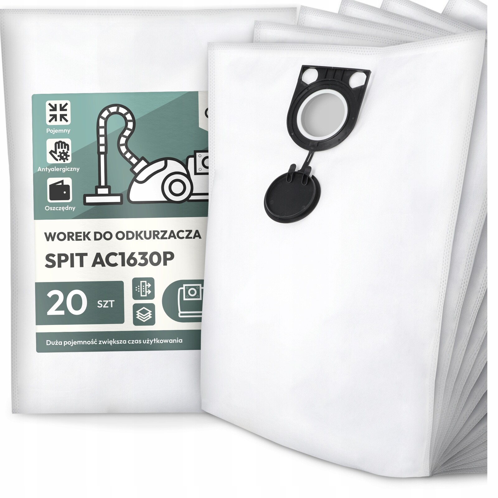 20 x Sáček Do Vysavače Spit AC1630P Syntetický Prostorný Silný Sáček G9