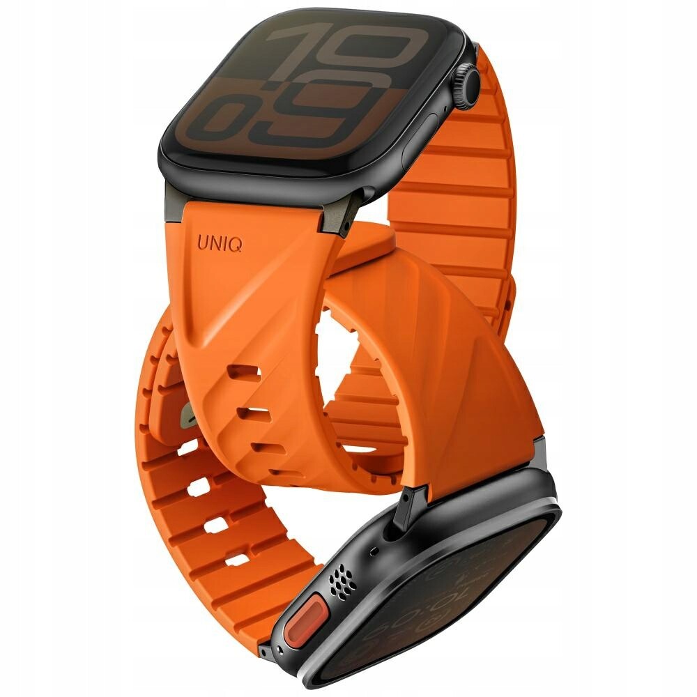 Řemínek Uniq Fluo pro Apple Watch 49/46/45/44/42/41/40 mm Magnetic oranžový
