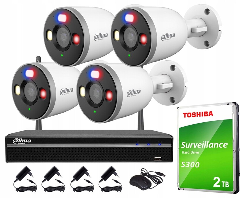Monitorovací sada Wifi 5MPx Dahua 4 kamery F5D-PB Venkovní Dual Light