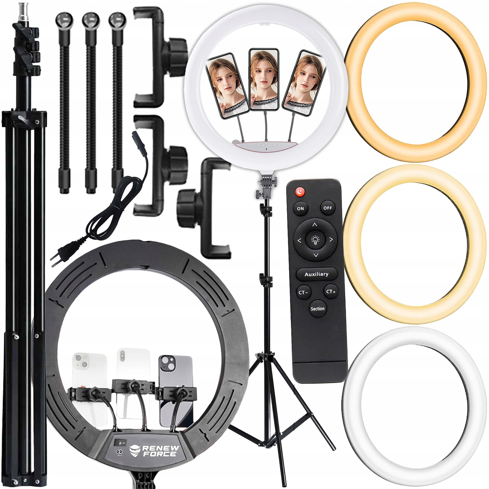 kruhová lampa Led Ring 240W 45 cm Pilot stativ Make-up YouTube 210 cm