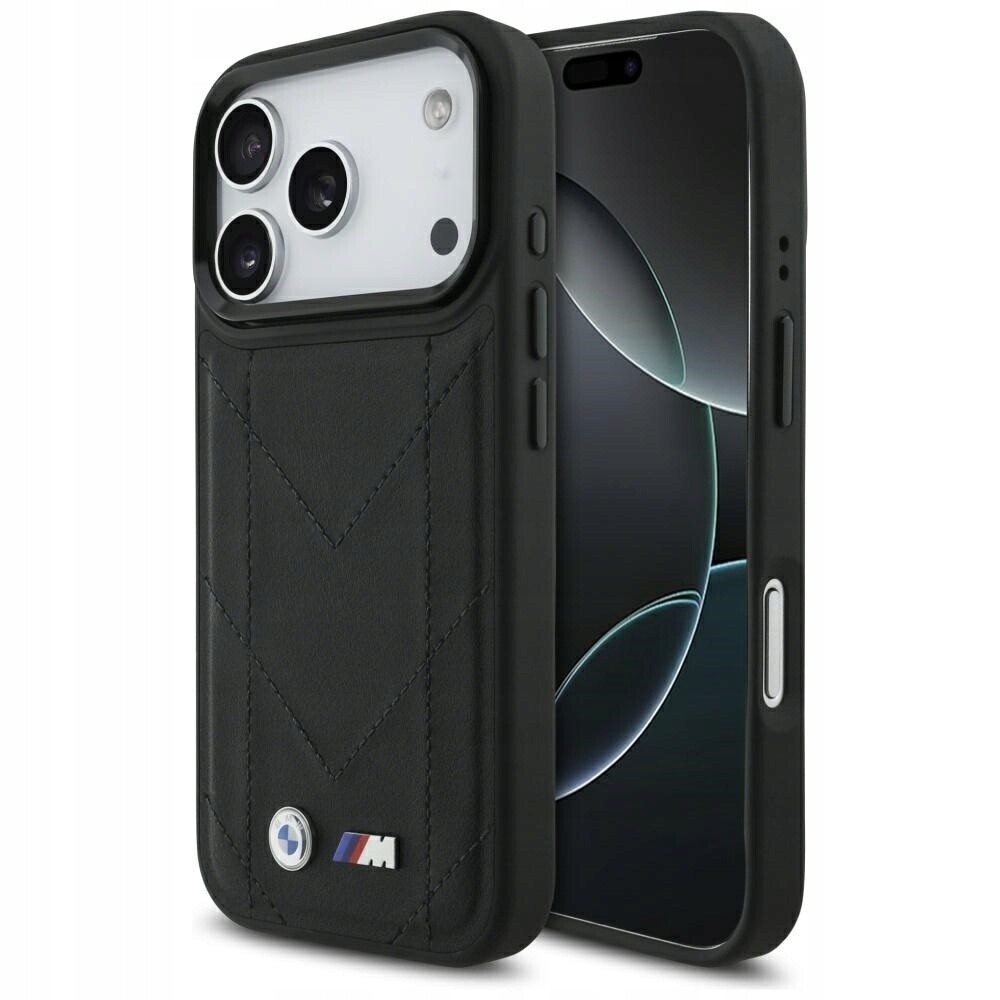 Prošívané obal kryt Bmw M s magnetem MagSafe pouzdro iPhone 17 Pro