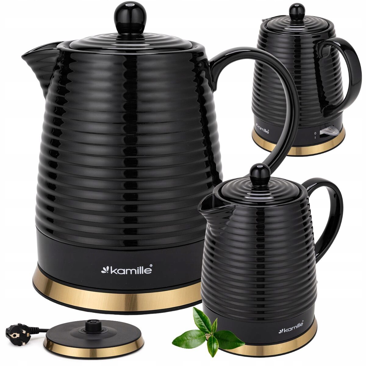 Elektrická Varná Konvice Keramická černá Kamille 1200 W 1,2 L