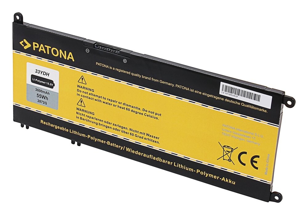 Patona baterie pro ntb Dell Inspiron 13/15/17 G3 3600mAh Li-Pol 15,2V 33YDH