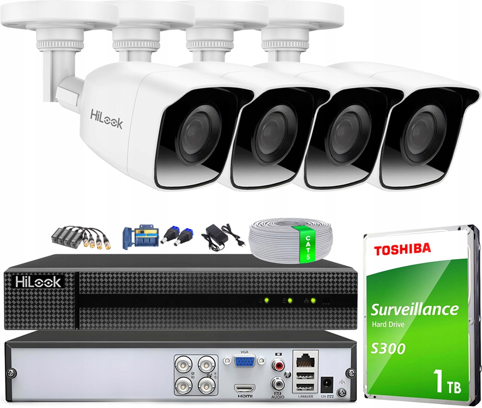 Cctv monitorování Komplet 4 Kamery FullHD 1080p Hdd rekordér 1TB Aplikace