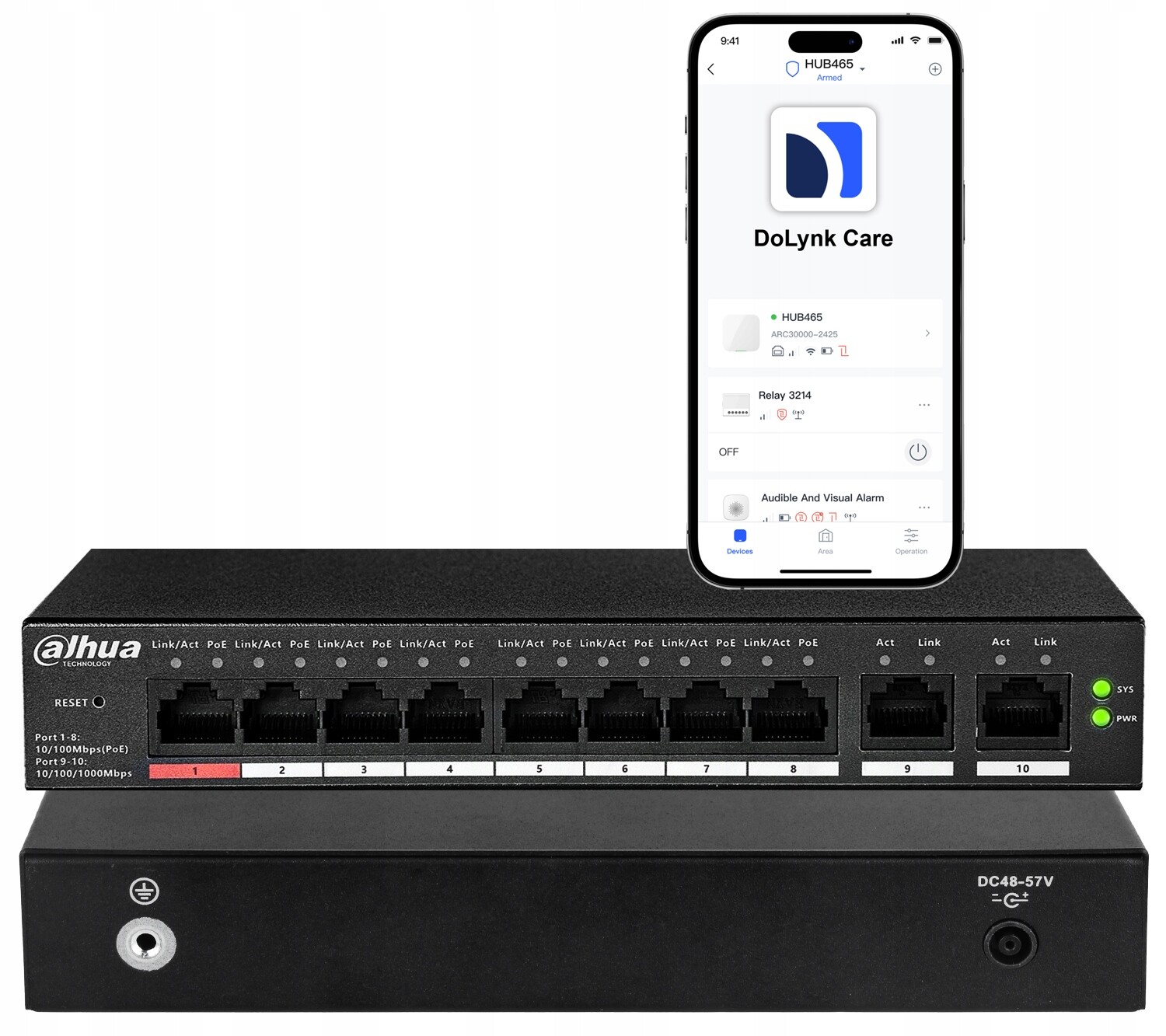 Dahua CS4010-8ET-60W PoE Switch 8+2 Managed DoLynk Care Mrak