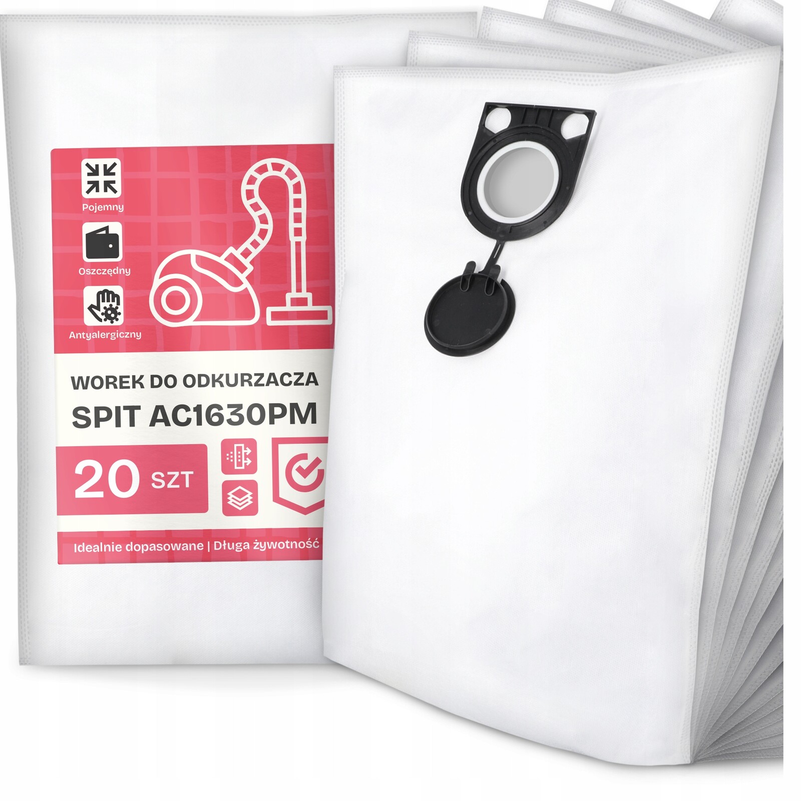 20 x Sáček Do Vysavače Spit AC1630PM Syntetický Prostorný Silný Sáček G9