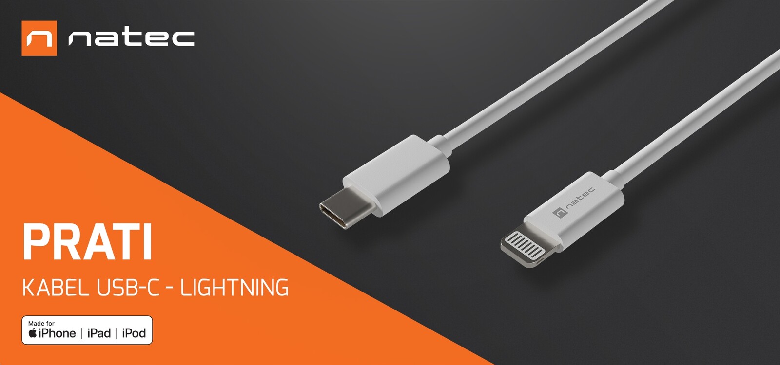 Natec Kabel 1 M 20 W Pro Iphone Usb-c Lightning Nabíjecí Kabel Apple