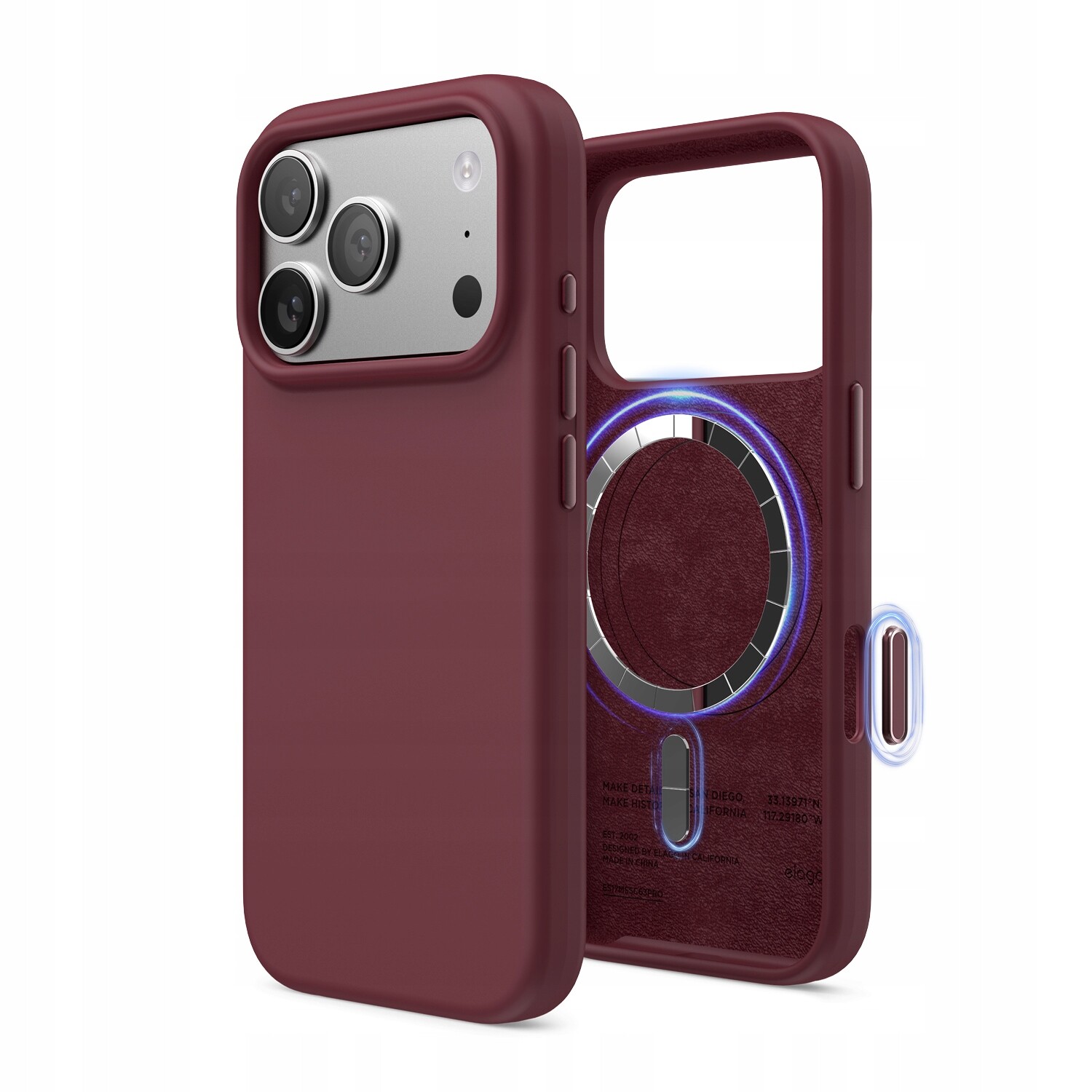 Silikonové Pouzdro s MagSafe Elago pro iPhone 17 Pro Burgundy