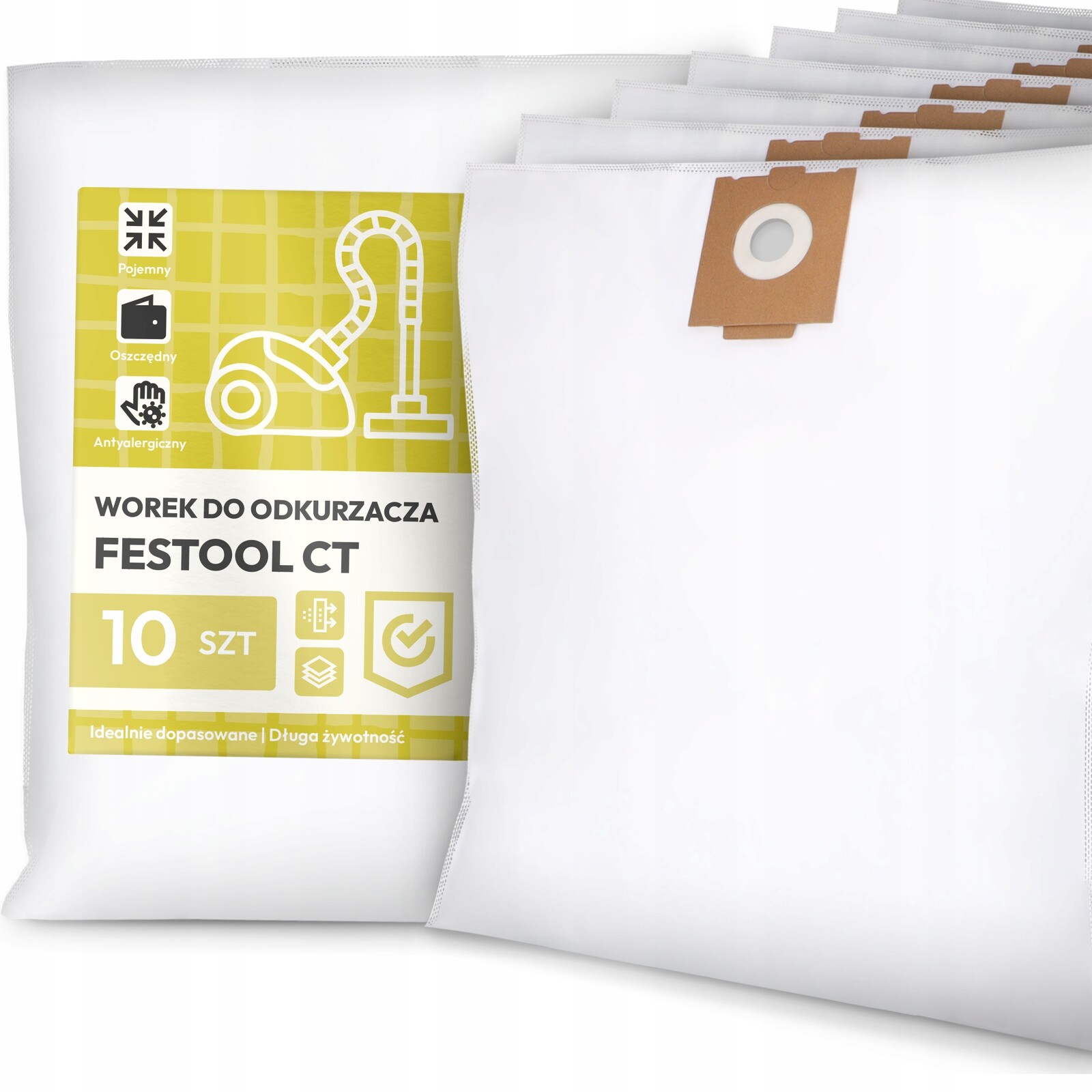 10 x Sáček Do Vysavače Festool Ct Syntetický textilní sáček Sáčky G9-W