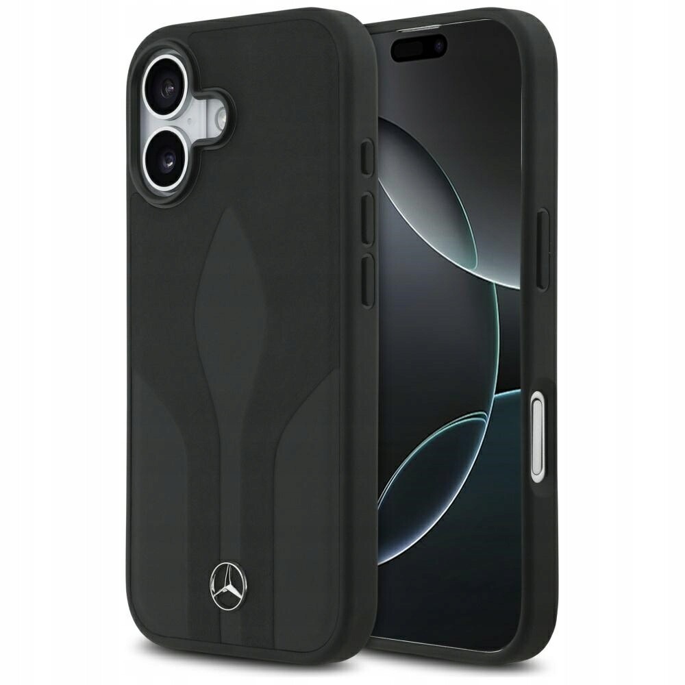 Pouzdro Mercedes Leather The Move MagSafe pro iPhone 17, černé