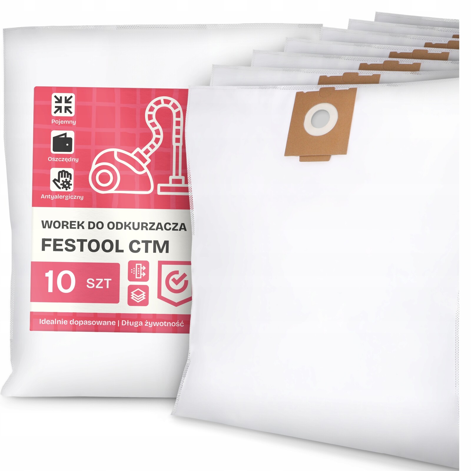 10 x Sáček Do Vysavače Festool Ctm Syntetický textilní sáček Sáčky G9-W