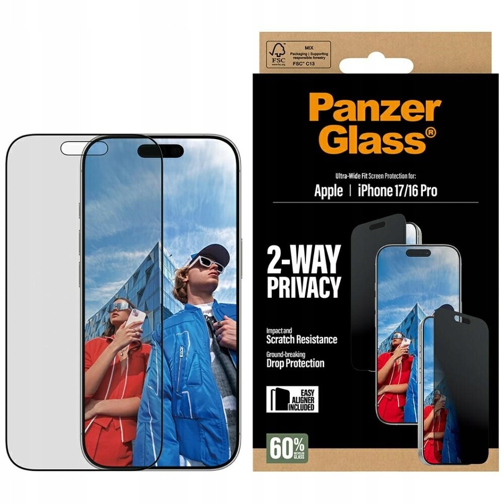 Ochranné sklo PanzerGlass S Privátním Filtrem EasyAligner pro iPhone 17 16 Pro