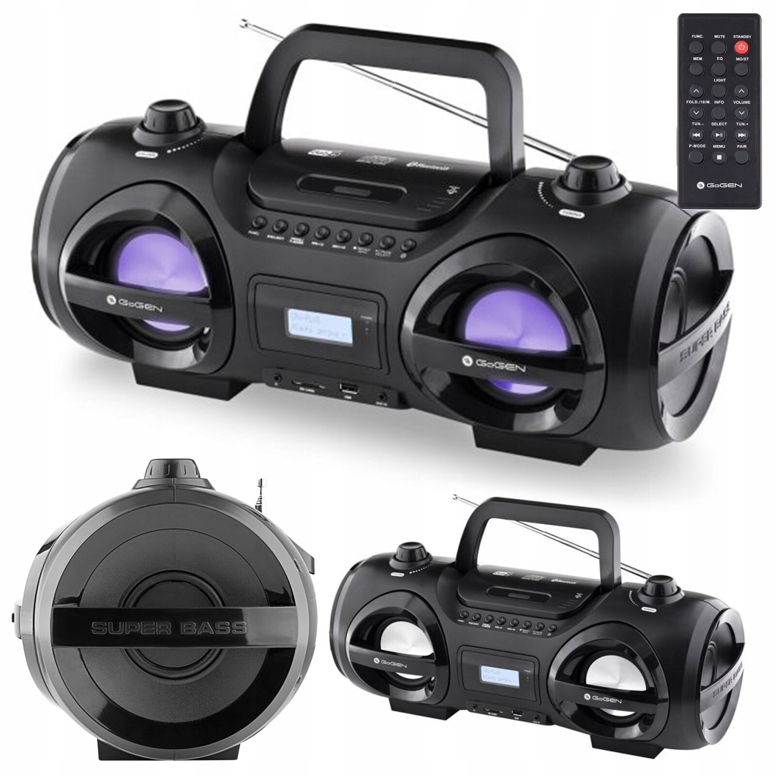 Boombox Tuba Rádio Fm Dab+cd MP3 Usb Věž Reproduktor Bluetooth Dálkové Ovládání LCD Led