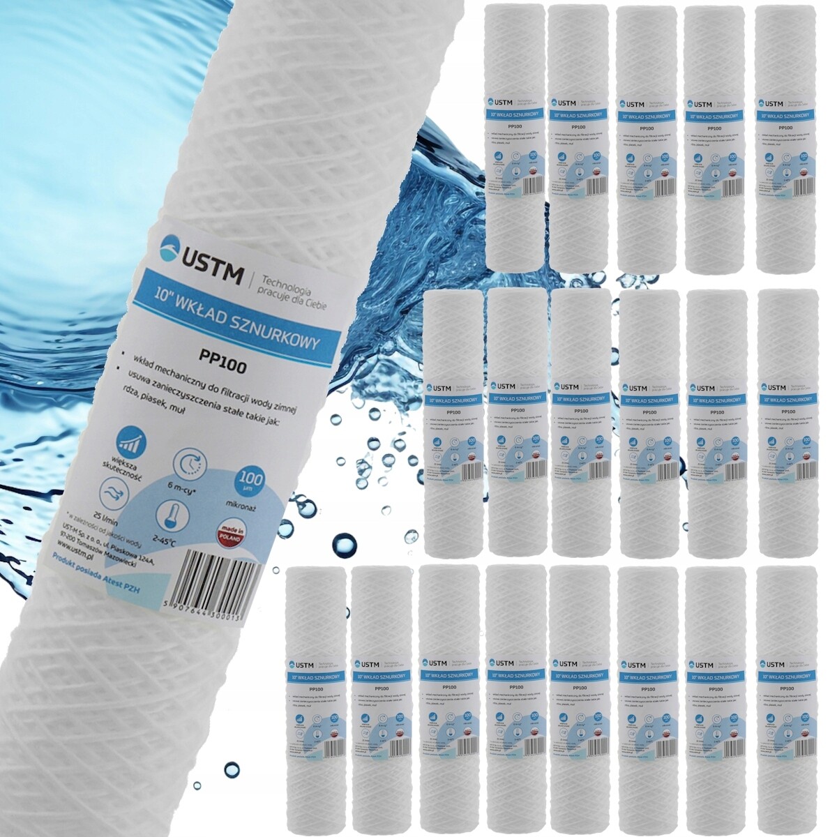 20 x provázkový filtr na vodu Ustm 100 mikronů 10
